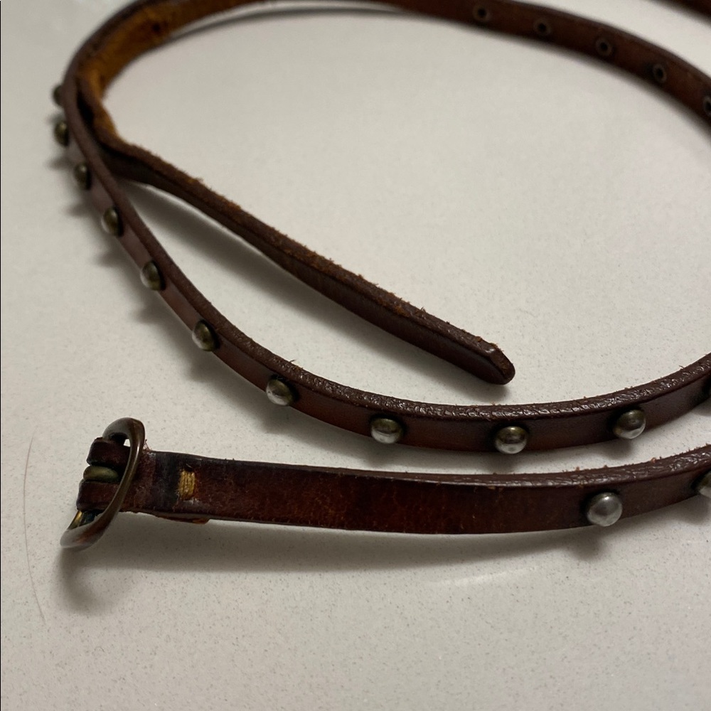 GAP Brown Leather Belt with Studded Details